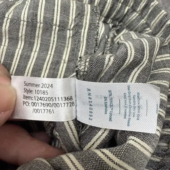 Marine Layer Pants Women Medium Black White Stripe Tencel Pull On Relaxed Casual - Picture 5 of 12